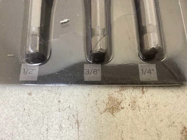 Bit adapter voor doppen 3-delig 1/2”-3/8”-1/4” (4x) - afbeelding 3 van  3