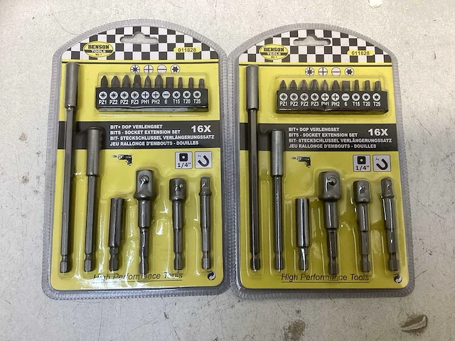 Bit + dop verlengstuk - 16-delig (2x) - afbeelding 1 van  2