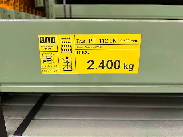 Bito - palletstelling ligger 2700 x 110 x 50 mm (40x) - afbeelding 9 van  9