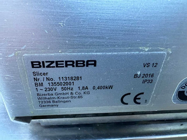Bizerba - 2016 - vs 12 - snijmachine - afbeelding 5 van  5