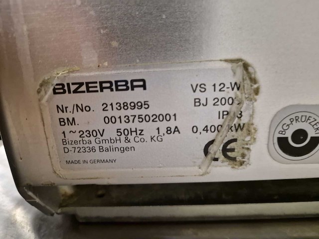 Bizerba - vs12 - 2138995 - snijmachine - afbeelding 3 van  3