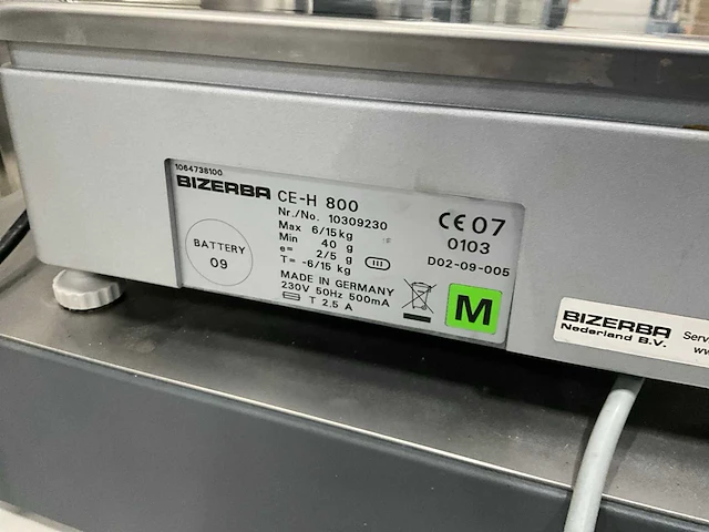 Bizerba ce-h 800 kassa weegschaal - afbeelding 8 van  9