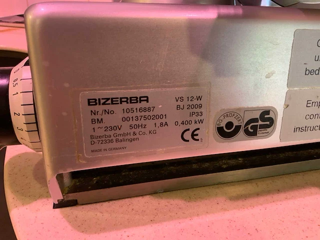 Bizerba vs 12 w snijmachine met weegschaal - afbeelding 6 van  6