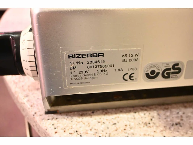 Bizerba vs 12 w snijmachine met weegschaal - afbeelding 5 van  7