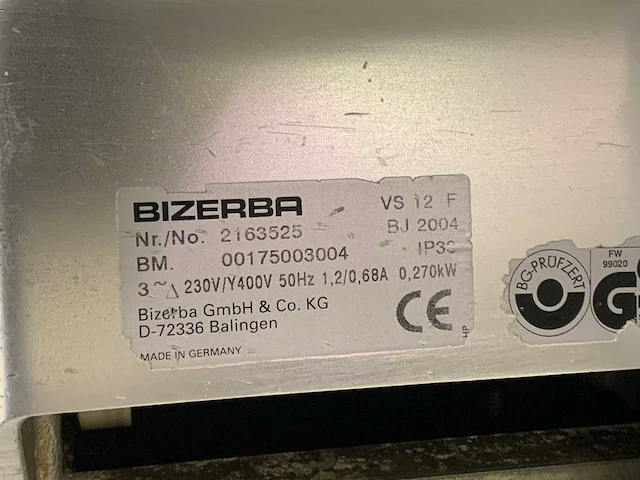 Bizerba vs12-f 2004 vleeswarensnijmachine - afbeelding 8 van  8
