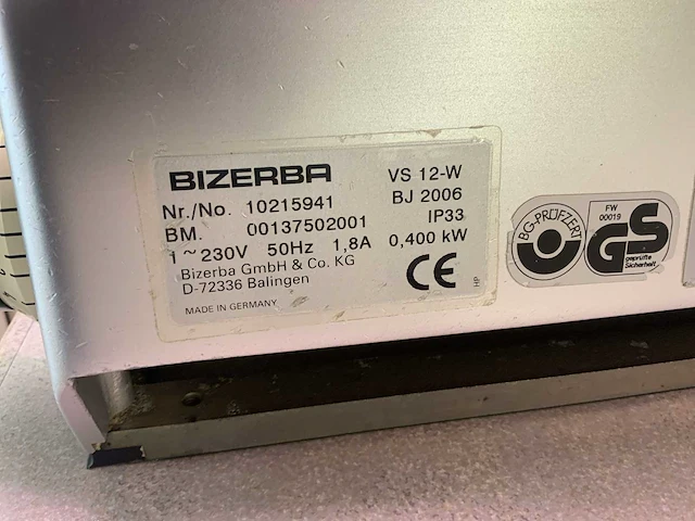 Bizerba vs12-w 2006 vleeswarensnijmachine - afbeelding 5 van  7