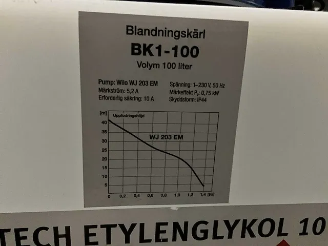 Bk1-100 ethyleenglycol 100ltr mengvat met wilo wj203 em pomp - afbeelding 5 van  5