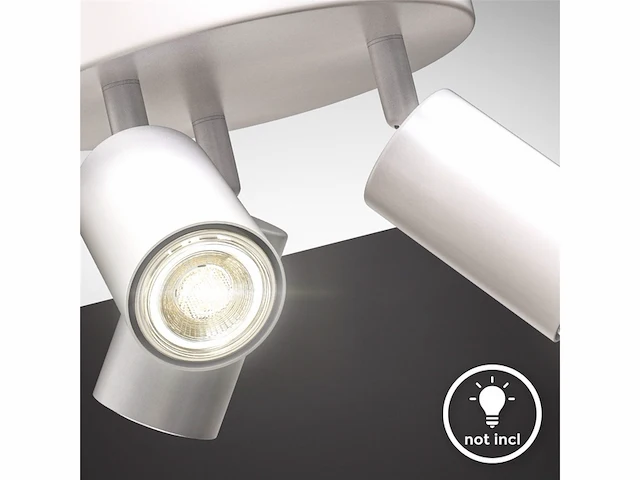 B.k.licht - opbouwspots - plafondspot met 3 lichtpunten kantelbaar - gu10 fitting wit - afbeelding 2 van  3