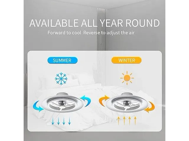Bkzo 55 cm intelligente led-plafondlamp met ventilator - afbeelding 5 van  6