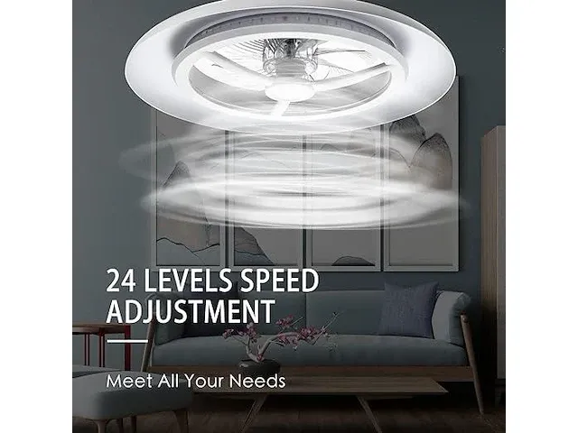 Bkzo 55 cm led-plafondlamp met ventilator - afbeelding 5 van  6