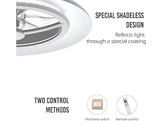 Bkzo 55 cm led-plafondlamp met ventilator - afbeelding 4 van  6