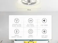 Bkzo 55 cm led-plafondlamp met ventilator - afbeelding 2 van  4