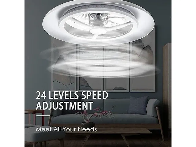 Bkzo 55 cm led-plafondlamp met ventilator - afbeelding 4 van  4