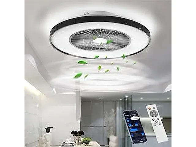 Bkzo moderne intelligente led-plafondlamp met ventilator 60cm - afbeelding 1 van  3