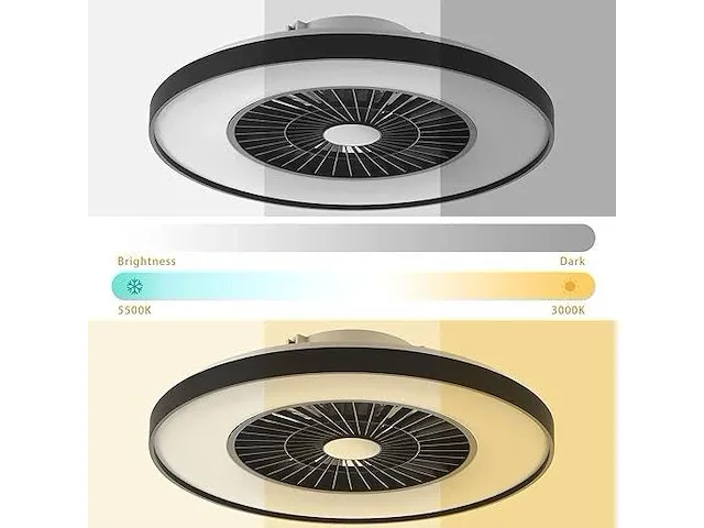 Bkzo moderne intelligente led-plafondlamp met ventilator - afbeelding 2 van  6
