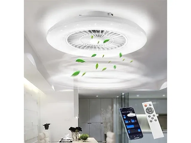 Bkzo smart led-plafondlamp met ventilator - afbeelding 1 van  6