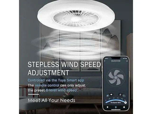 Bkzo smart led-plafondlamp met ventilator - afbeelding 5 van  6
