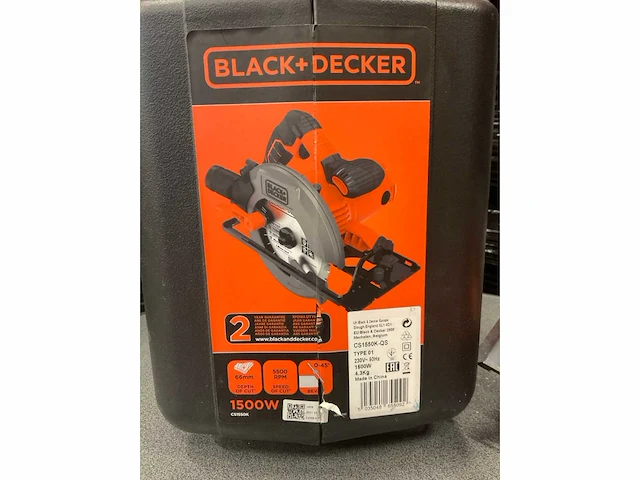 Black + decker cs1550k-qs cirkelzaagmachine - afbeelding 2 van  5