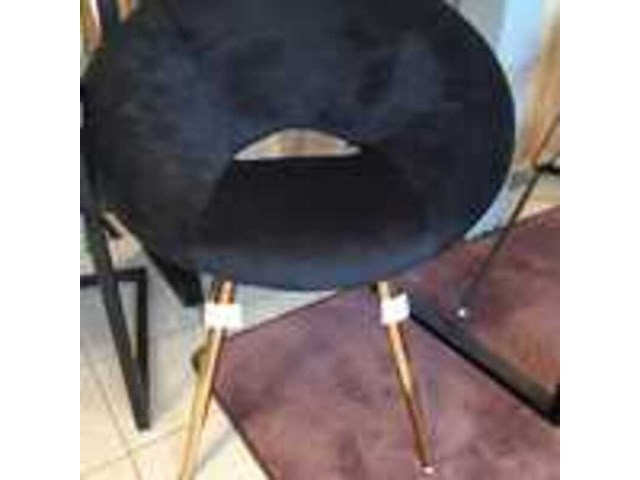 Black velvet round gold legs, 2025 - afbeelding 1 van  2