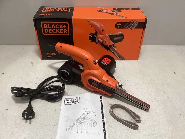Black+decker ka900e 350w powerfile bandschuurmachine met accessoires | 13mm arm | 3 schuurbanden - ka900e-qs - afbeelding 1 van  4