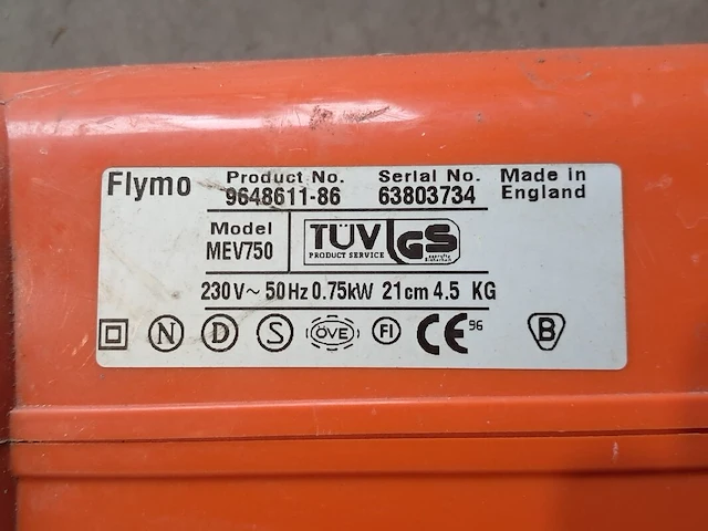 Bladblazer en bladzuiger flymo, gardenvac plus mev750, oranje - afbeelding 7 van  7