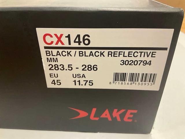 Blake cx146 wielrenschoenen reflecterend zwart maat 45 - afbeelding 3 van  3