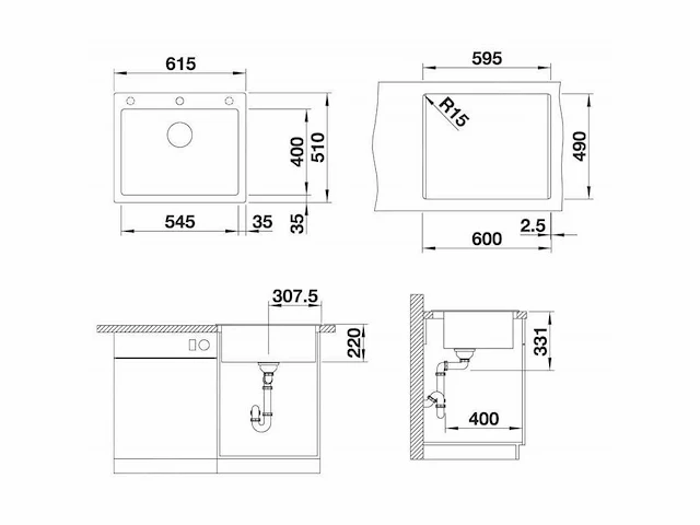 Blanco 525953 pleon 6 spoelbak - afbeelding 2 van  4