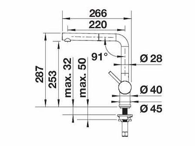 Blanco 527699 linus-s satin platinum keukenmengkraan - afbeelding 2 van  3