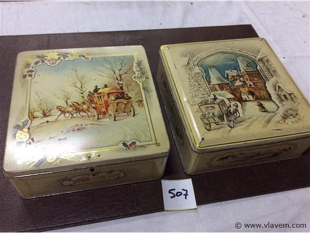 Blikken dozen 2stuks - afbeelding 1 van  3