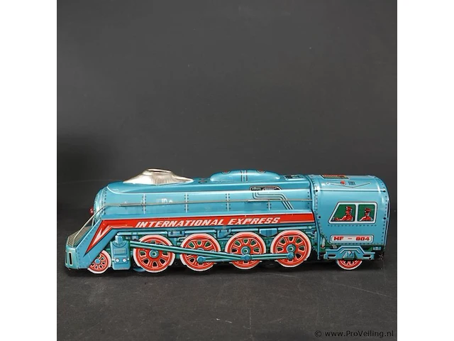 Blikken vintage mf 804 international express friction locomotive - afbeelding 2 van  5