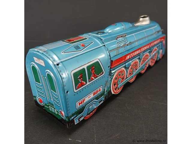 Blikken vintage mf 804 international express friction locomotive - afbeelding 3 van  5