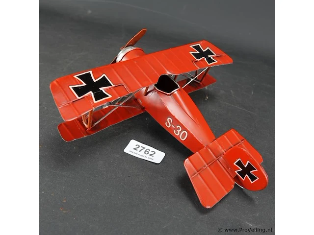 Blikken vliegtuig de red baron - afbeelding 1 van  5