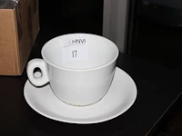 Bloempot koffiekop en schotel xl. - afbeelding 1 van  2