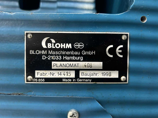 Blohm - 1998 - planomat 408 - vlakslijpmachine - afbeelding 3 van  16