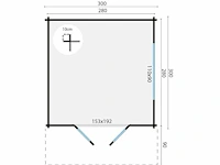 Blokhut lennart 390x300cm wanddikte 58mm - afbeelding 2 van  2