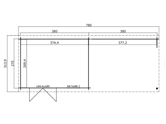 Blokhut outdoor life, aida, 760x275 cm - afbeelding 2 van  5