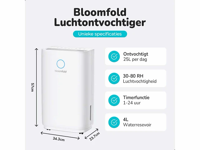 Bloomfold bf007 25l luchtontvochtiger - afbeelding 2 van  5