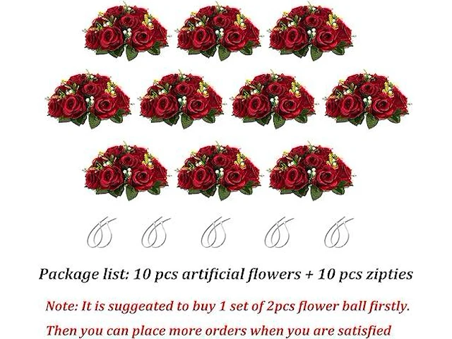 Blosmon bloem centerpieces voor tafels bruiloft 10 stks - afbeelding 4 van  4