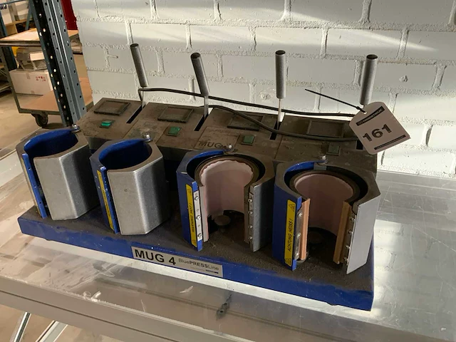 Blue press line mug 4 mokken transferverwarmingspers - afbeelding 1 van  3