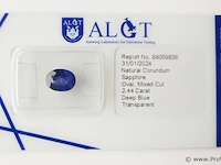Blue sapphire 2.44ct algt certified - afbeelding 5 van  8