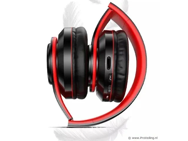 Bluetooth koptelefoon rood - afbeelding 2 van  3