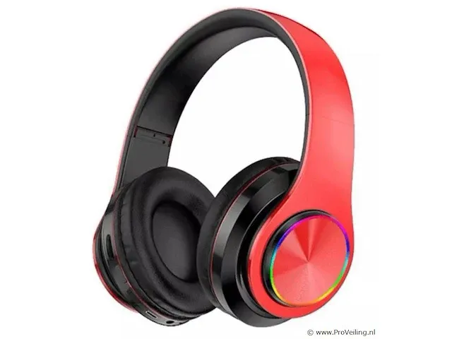 Bluetooth koptelefoon rood - afbeelding 3 van  3