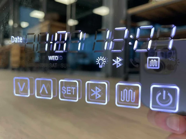 Bluetooth led spiegel 100x64 of 120x69cm of 140x70 keuze - afbeelding 2 van  16