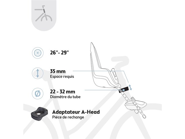 Bo-bike one mini fietsstoeltje voor choc brown - afbeelding 3 van  6