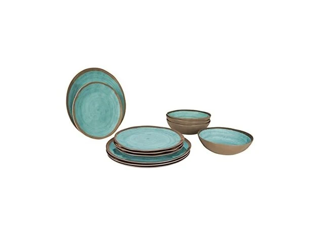 Bo-camp - servies - halo - 12 stuks - aqua - afbeelding 1 van  5