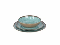 Bo-camp - servies - halo - 12 stuks - aqua - afbeelding 2 van  5