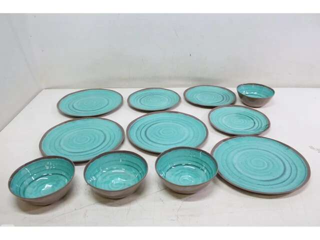 Bo-camp - servies - halo - 12 stuks - aqua - afbeelding 5 van  5