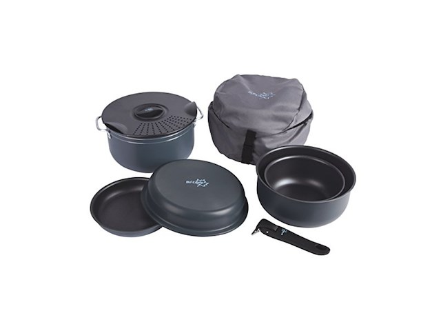 Bo-camp cookware set camping 7 pieces aluminum - afbeelding 1 van  4