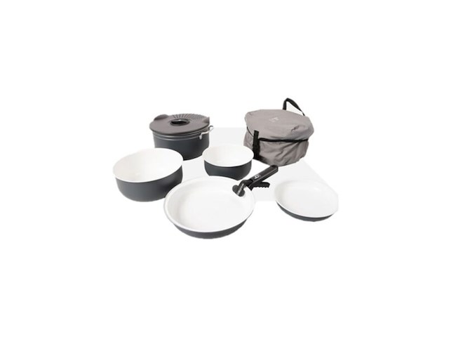 Bo-camp pannenset camping 7-delig keramische coating aluminium grijs - afbeelding 1 van  4