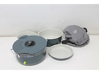Bo-camp pannenset camping 7-delig keramische coating aluminium grijs - afbeelding 3 van  4